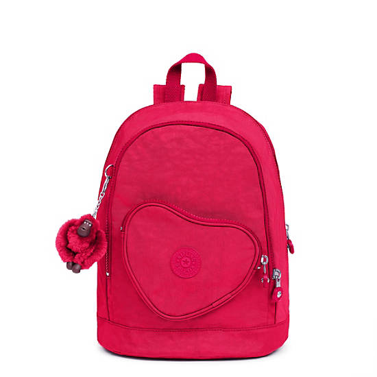 Heart Small Kids Backpack, True Pink, large