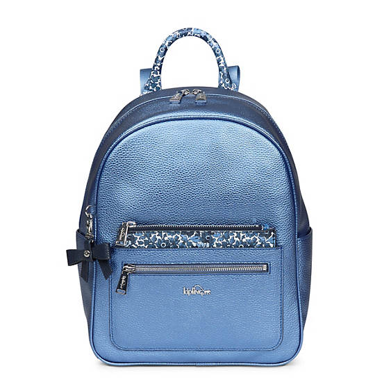Amory Small Metallic Backpack, Blue Bleu 2, large