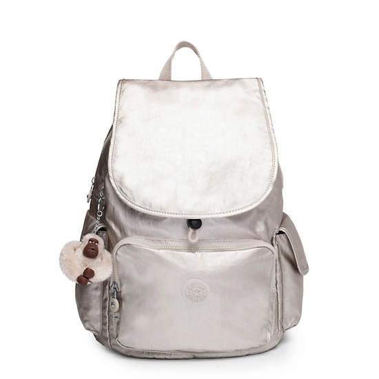 City Pack Metallic Backpack, Shimmering Spots, large