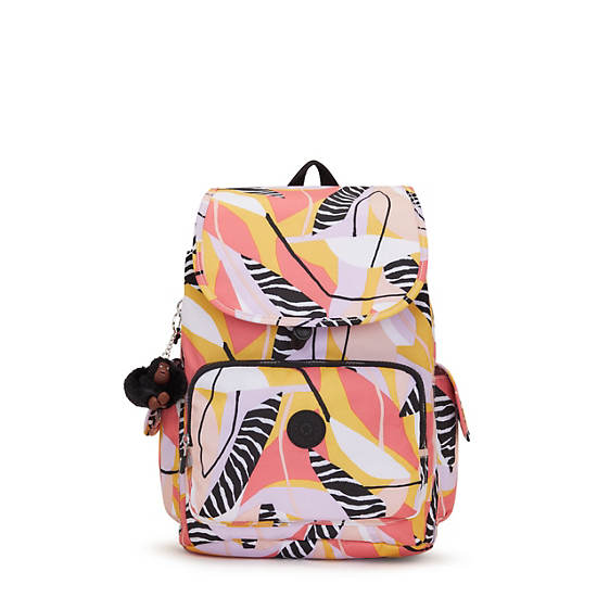 City Pack Printed Backpack, Abstract Leave, large