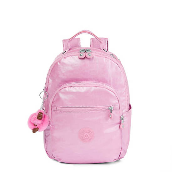 Seoul Go Small Metallic 11" Laptop Backpack, Prom Pink Metallic, large
