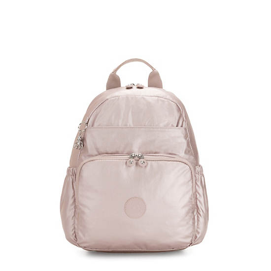 Maisie Metallic Diaper Backpack, Metallic Rose, large