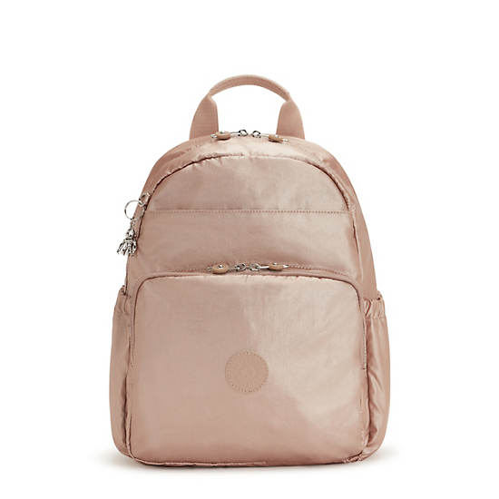 Maisie Metallic Diaper Backpack, Rose Gold Metallic, large