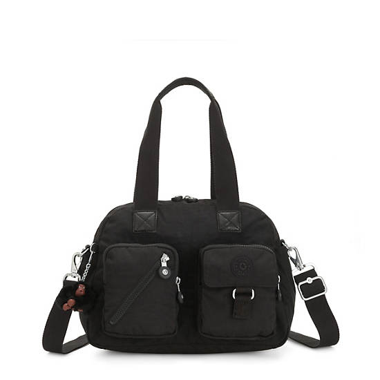 Defea Shoulder Bag, Black Tonal, large