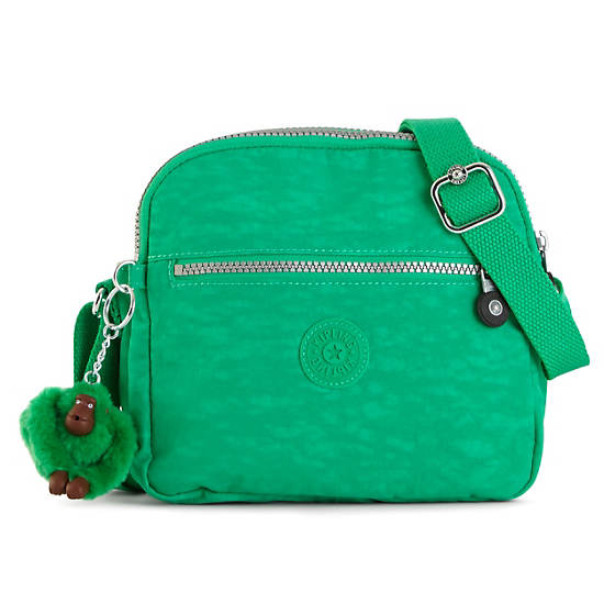 Keefe Crossbody Bag, Signature Green Embossed, large