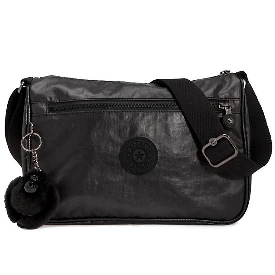 Callie Coated Handbag, Black Rose, large