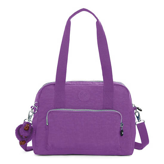 Dania Handbag, Purple Feather, large