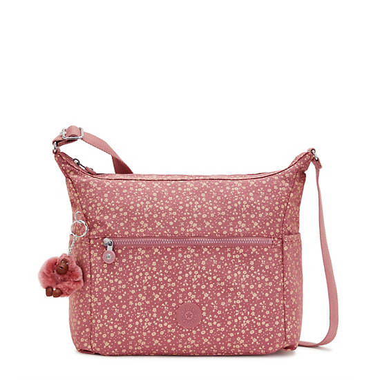 Alenya Printed Crossbody Bag, Bubbly Flowers Pink, large