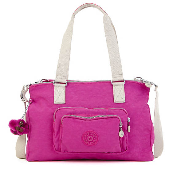 Missy Handbag, Strawberry Pink Tonal Zipper, large