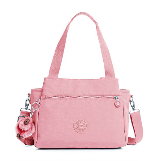 Elysia Shoulder Bag, Strawberry Pink Tonal Zipper, large