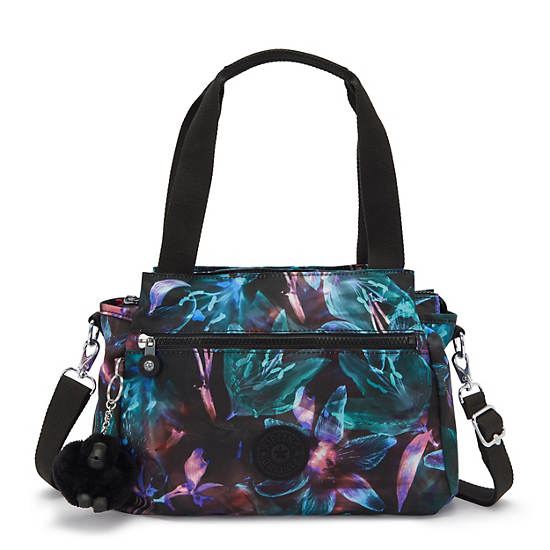 Elysia Printed Shoulder Bag, Spectral Orchid, large