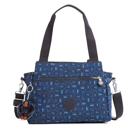 Elysia Printed Shoulder Bag, Fantasy Blue Block, large