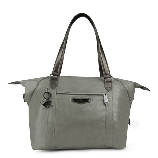 Art Small Handbag, Dove Grey, large