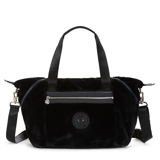 Art S Faux Fur Handbag, Black, large