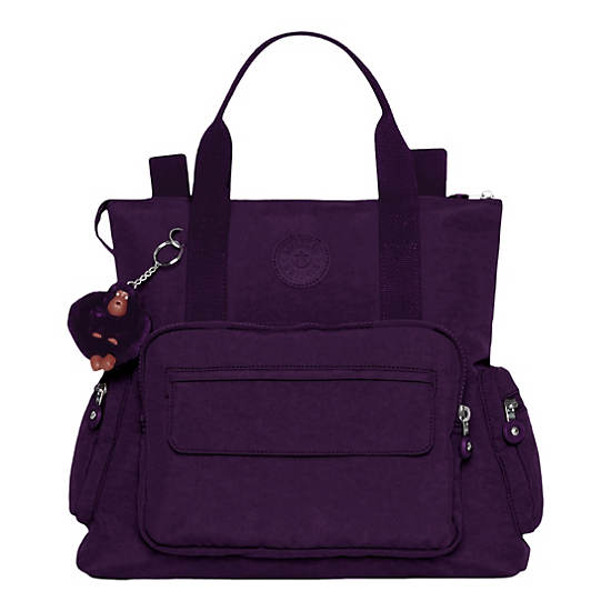 Alvy 2-in-1 Convertible Tote Bag Backpack, Deep Purple, large