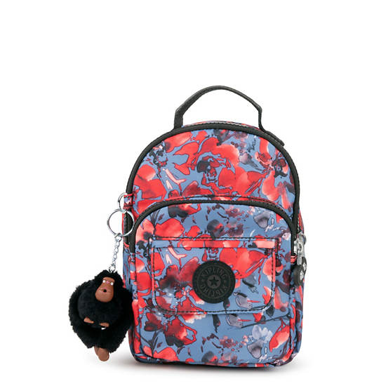 Alber 3-in-1 Printed Convertible Mini Bag Backpack, Aqua Blossom, large