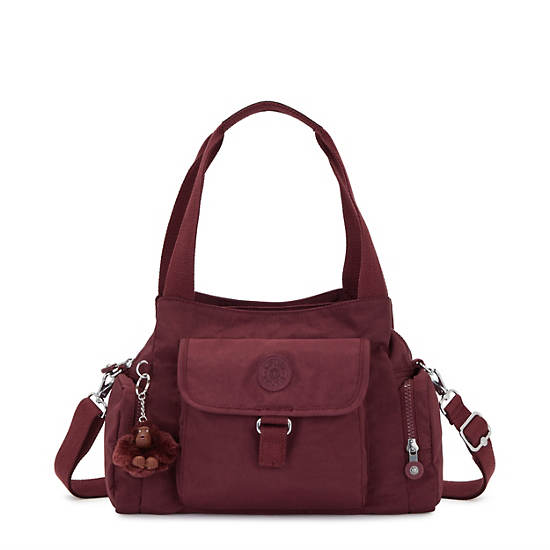 Felix Large Handbag, Merlot, large