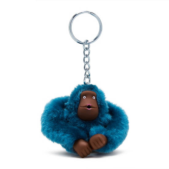 Sven Small Monkey Keychain, Twinkle Teal, large