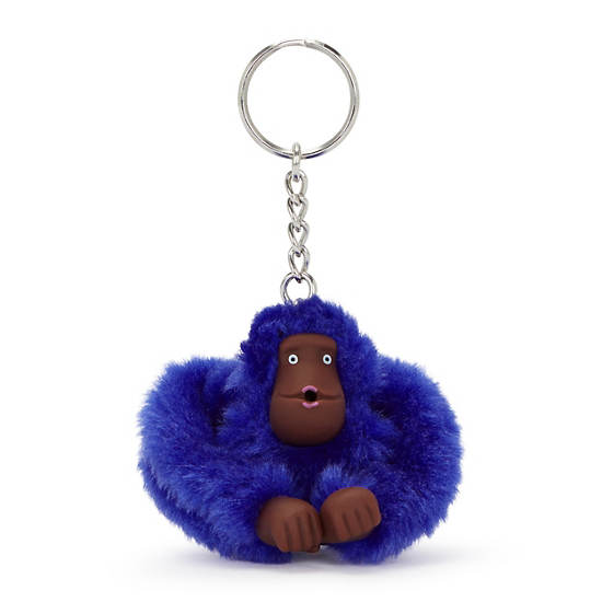 Sven Small Monkey Keychain, Electric Blue, large