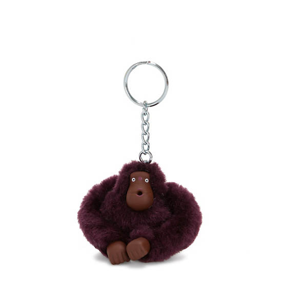 Sven Small Monkey Keychain, Dark Plum, large