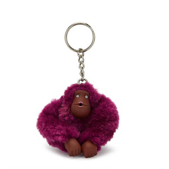 Sven Small Monkey Keychain, Hot Magenta, large