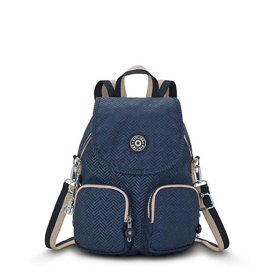 Firefly Up Convertible Printed Backpack - Endless Blue Embossed | Kipling