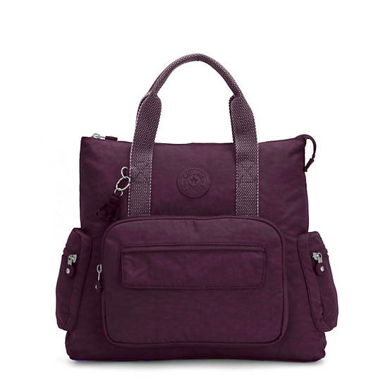 Alvy 2-in-1 Convertible Tote Bag Backpack, Dark Plum, large