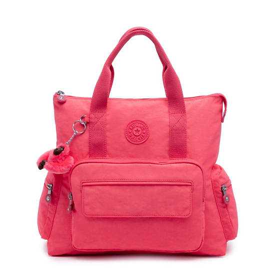 Alvy 2-in-1 Convertible Tote Bag Backpack, Grapefruit Tonal Zipper, large