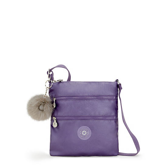 Keiko Metallic Crossbody Mini Bag, Metallic Mauve, large