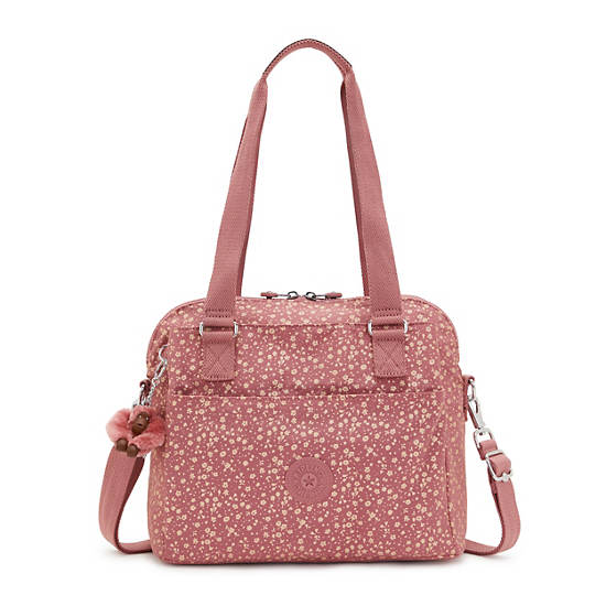 Felicity Printed Shoulder Bag, Bubbly Flowers Pink, large