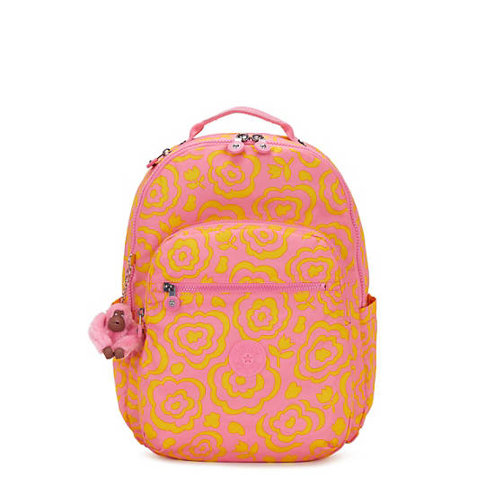 Seoul Large Printed 15" Laptop Backpack, Daisy Floral, large