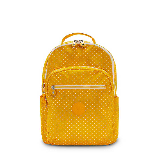 Seoul Large Printed 15" Laptop Backpack, Soft Dot Yellow, large