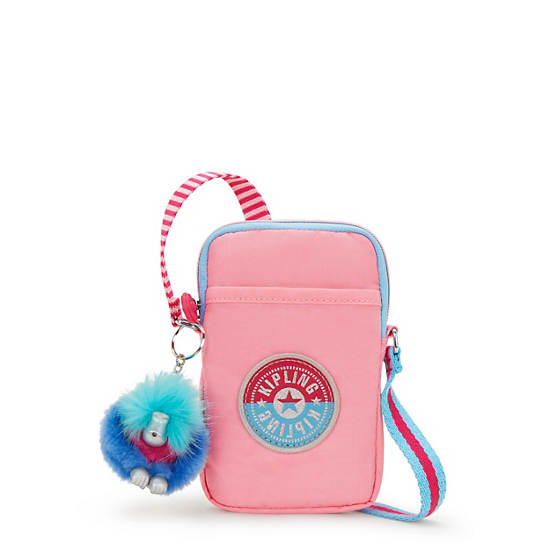 Tally Crossbody Phone Bag, Coral Sea Block, large