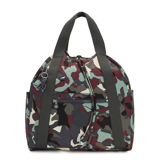 Art Medium Printed Tote Backpack, Camo, large