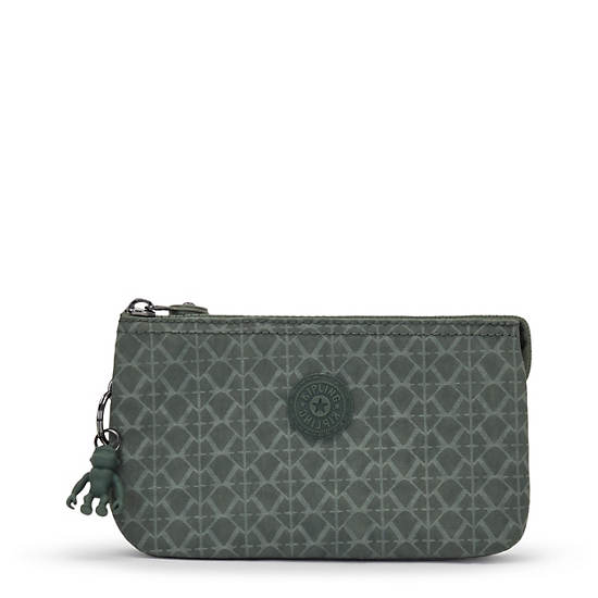 Creativity Large Printed Pouch, Signature Green Embossed, large