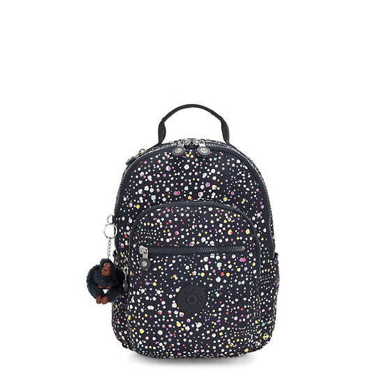Seoul Small Printed Tablet Backpack, Grace Black, large