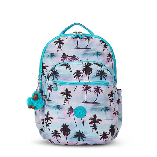Seoul Extra Large Printed 17" Laptop Backpack, Shadow Palm Print, large