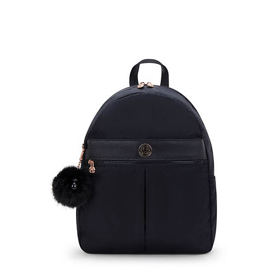 Carla Backpack, Jet Black Satin WK, large