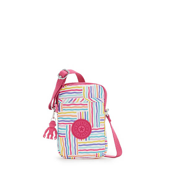 Tally Printed Crossbody Phone Bag, Candy Lines, large