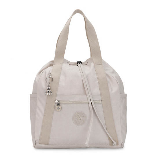 Art Small Tote Backpack, Glimmer Grey, large