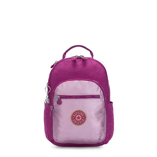small pink backpack
