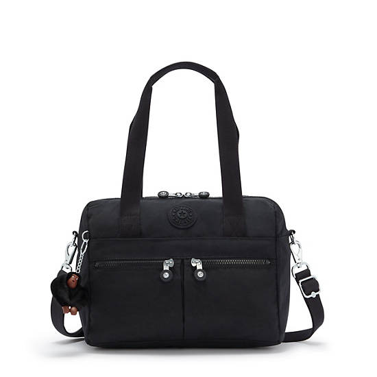 Charlene Shoulder Bag, Black Tonal, large