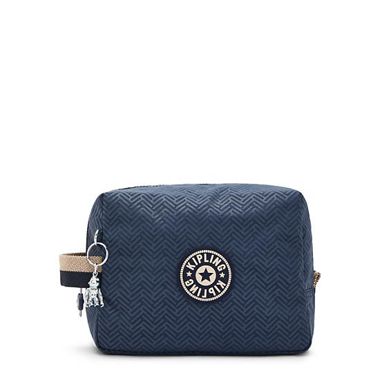 Parac Small Printed Toiletry Bag, Endless Blue Embossed, large