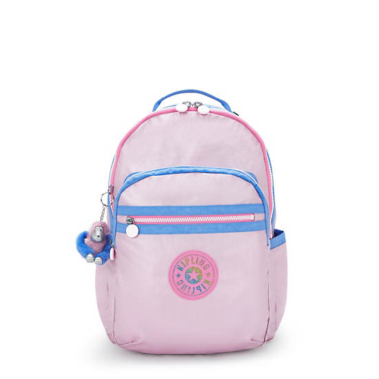 Seoul Large Metallic 15" Laptop Backpack, WavePop Met Lilac, large