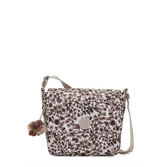Tamsin Printed Crossbody Bag, Leopard Feathers, large