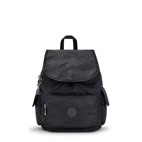 City Pack Small Backpack, Black Camo Embossed, large