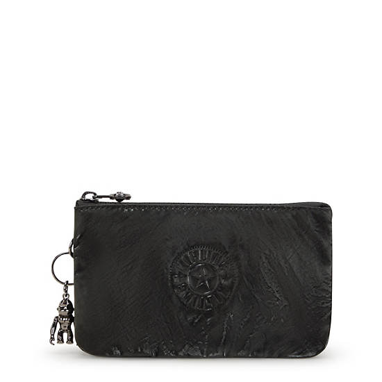 Creativity Large Lacquard Pouch, Jet Black Glam, large