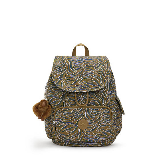 City Pack Small Printed Backpack, Undersea Leaves, large