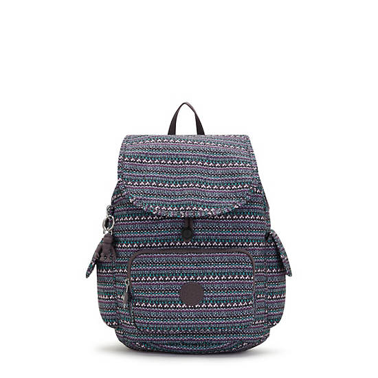 City Pack Small Printed Backpack, Stripy Dots, large