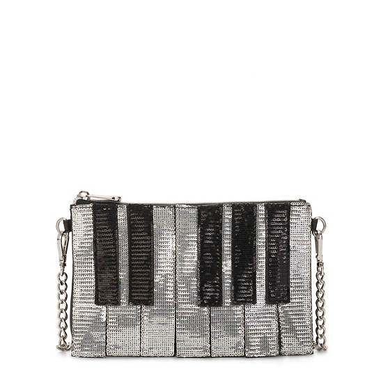 Piano Sequin Crossbody Bag, Silver Glam, large